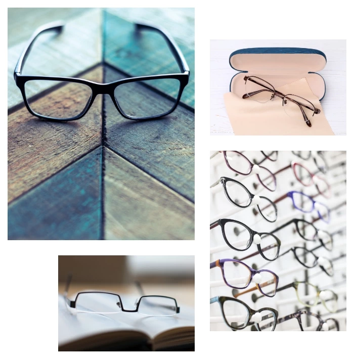 okulary w różnych kształtach